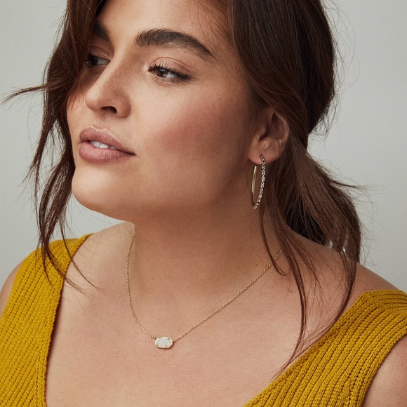 Elisa Gold Pendant Necklace In Iridescent Drusy - Picture 6 of 7